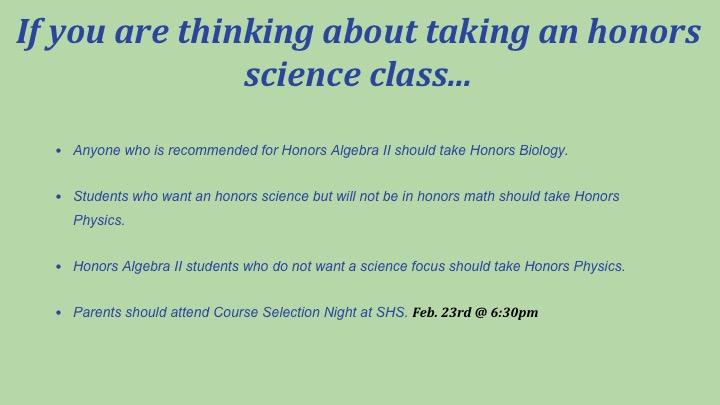 honors science