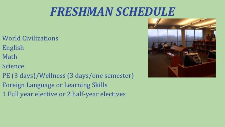 freshman schedule