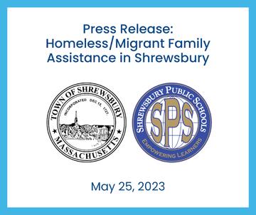 Press Release caption featuring Town of Shrewsbury and Shrewsbury Public Schools logos