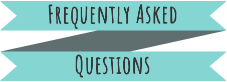 A teal banner with the text "Frequently Asked Questions"