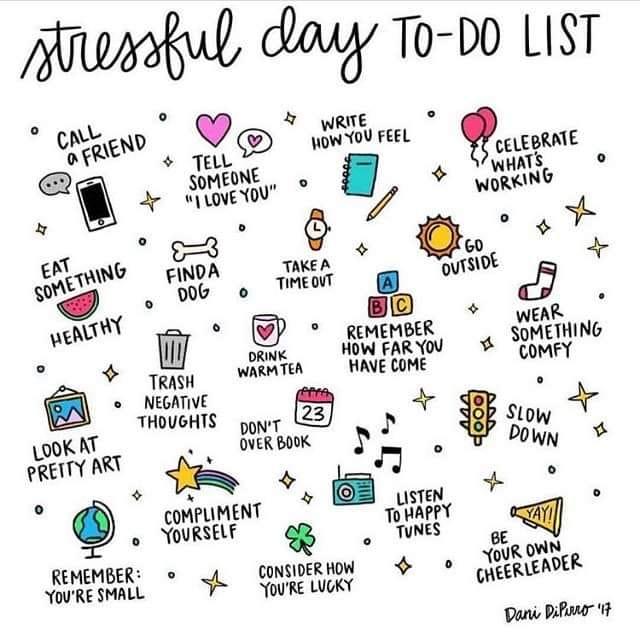 A stressful day to-do list