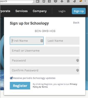 Schoology homepage