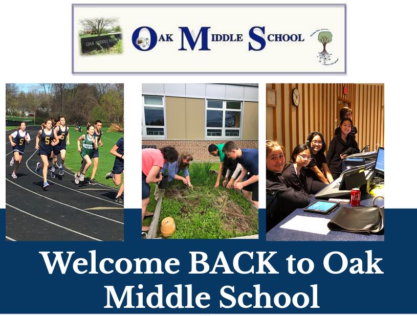 Welcome Back to Oak Middle School banner