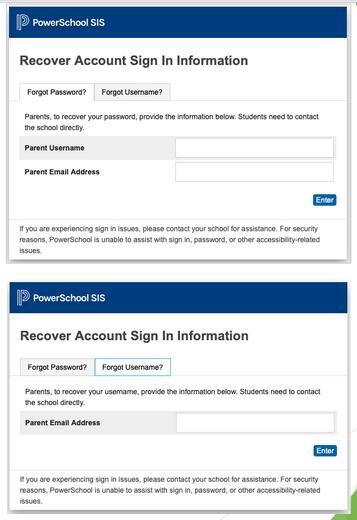 Recover Account Sign In Information