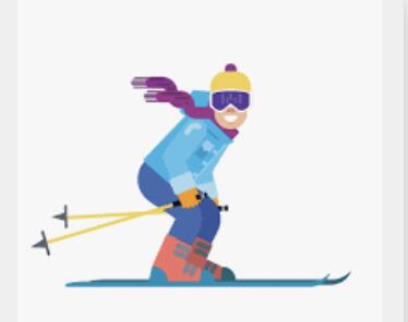 Cartoon smiling skier